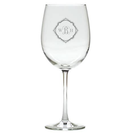 Elegant Monogram Wine Glasses ~ Set Of 4