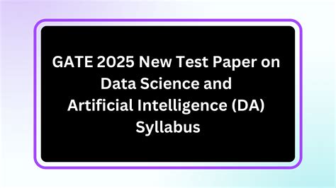 GATE 2025 Data Science Artificial Intelligence DA Syllabus