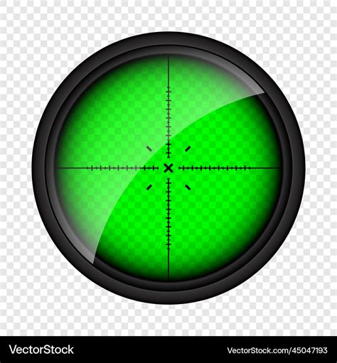 Weapon Night Sight Sniper Rifle Optical Scope Vector Image