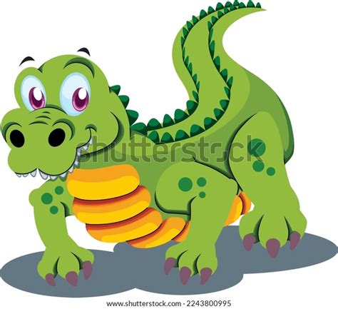 Green Smiling Crocodile White Background Stock Vector Royalty Free