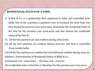 Residential Status Of Aop Firm Ppt