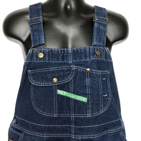 Vtg Key Imperial Bib Overalls 42 X 28 Carpenter Hipster Chore Farm Bib