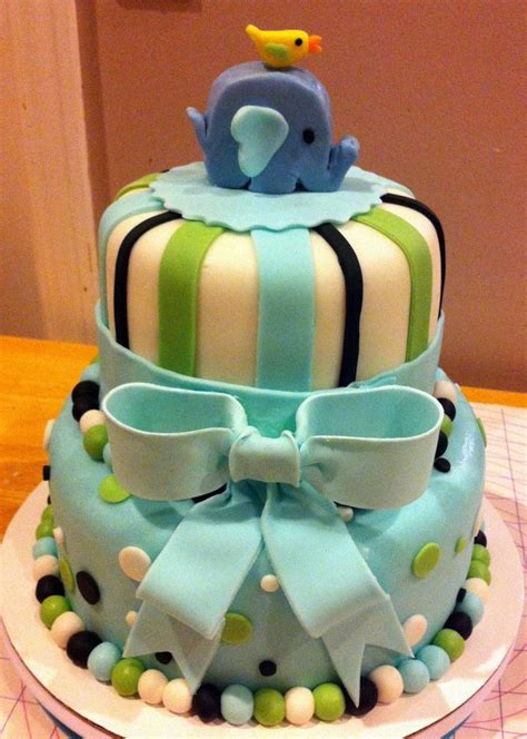 Elephant Baby Shower Cake By 3 Sweet Cakes CakeCentral