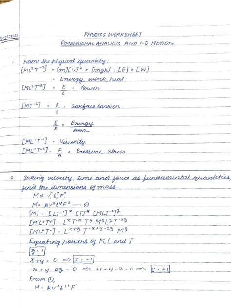 Physics - WORKSHEET | PDF