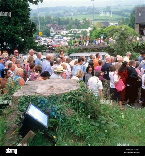 Hay Festival Crowd Crowds And View Of The Country Landscape And Hills