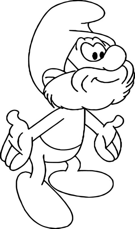 Papa Smurf Magic Flute Smurf Coloring Page Wecoloringpage