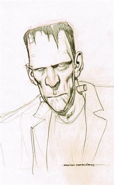 Kevin Nowlan Frankenstein Head Sketch