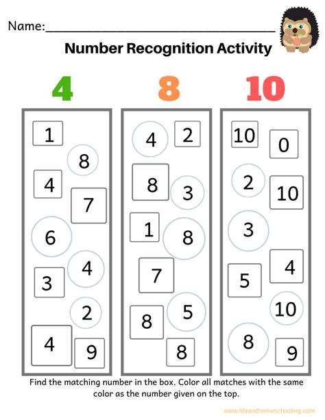 Number Recognition Activity Worksheets Made By Teachers