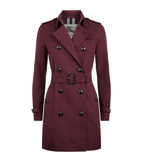 Burberry Gabardine Trench Coat In Purple Lyst