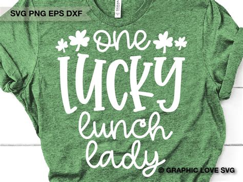 One Lucky Lunch Lady Svg St Patricks Day Svg St Etsy