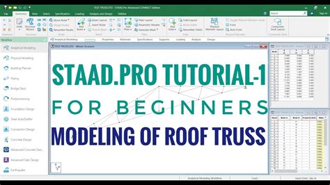 Staad Pro Tutorial For Beginners Tutorial Modeling Of Roof