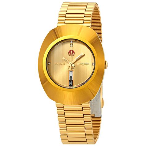 Rado Original Mens Yellow Gold Tone L Watch R12413773 7612819050324