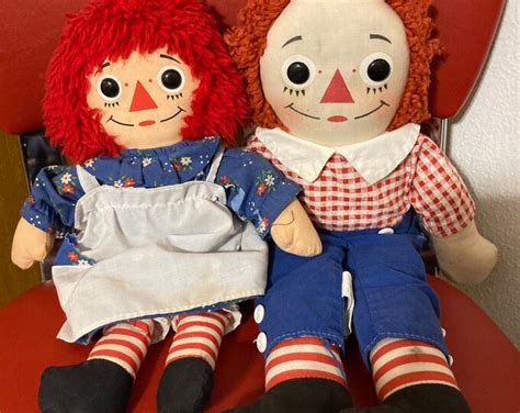 Vintage Raggedy Ann And Andy Doll Set Of 2 Playskool Raggedy Ann And
