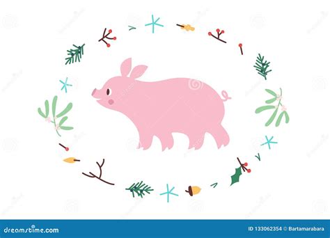 Cute Pig Vector Illustrtion Minimalistic Design Children S Picture