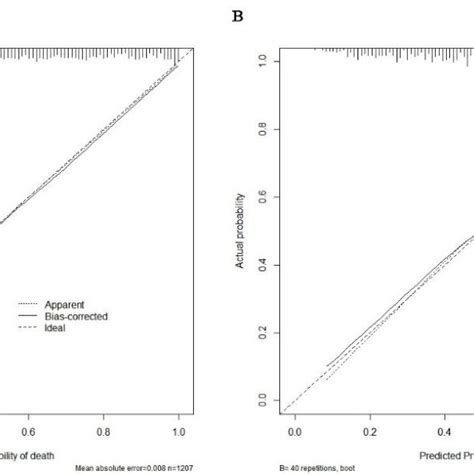 A And 5 B Calibration Curve Of The Nomogram In The Training Set