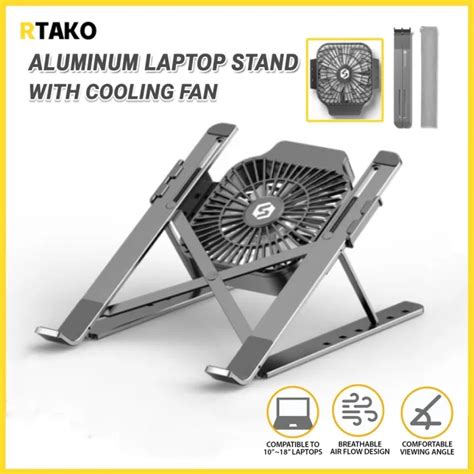 Rtako Laptop Stand With Cooling Fan Aluminum Alloy Laptop Cooler Laptop