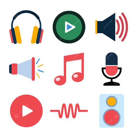 Audio Sound Icons Pack Vector Transparent Audio Icons Sound Set Png