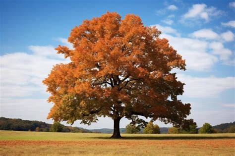 Premium Photo Oak Tree With Vibrant Fall Foliage