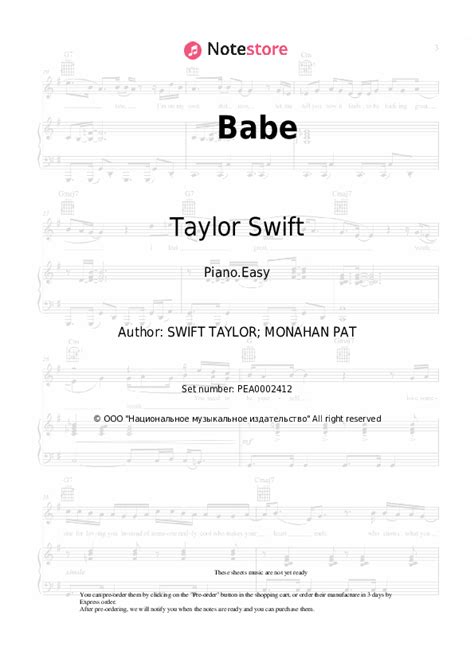 Babe Piano Sheet Music Easy Sugarland Taylor Swift In Note