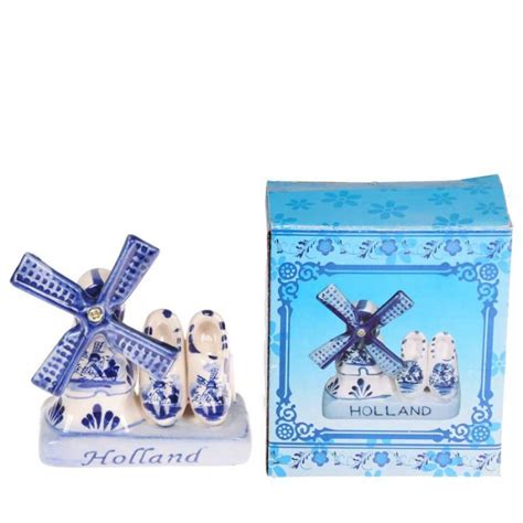 Windmill Clogs Delftware Ceramic Blue Souvenirs From Holland