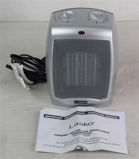 Lasko 754200 Ceramic Portable Space Heater With Adjustable Thermostat