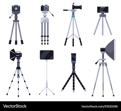 Set Of Different Types Tripods Royalty Free Vector Image