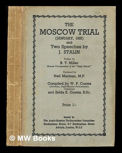 The Moscow Trial January 1937 And Two Speeches By J Stalin Pref