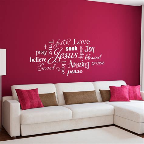 Christian Wall Decal Jesus Subway Art Trust Jesus Joy Etsy