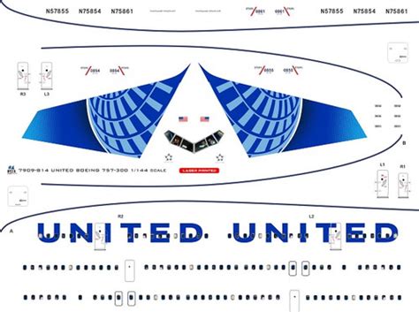 1144 Scale Decal United 757 300