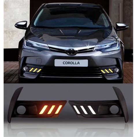 TOYOTA COROLLA LEDLİ ÖN SİS ÇERÇEVESİ SİNYALLİ 2017 2019 FK Tuning