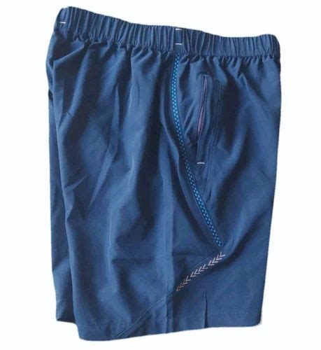 Plain Men Blue Ns Lycra Sports Shorts Regular Fit Size Large At Rs