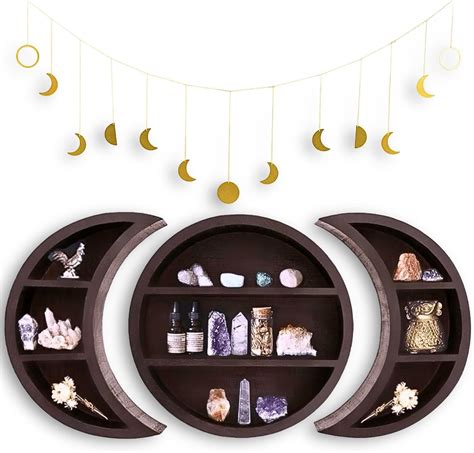 Amazon LORKA Moon Shelf Wall Decor Crystal Display Shelf 3PC