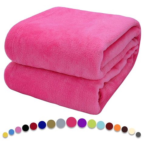 Howarmer Rose Red Super Light Fluffy Fleece Blanket For Bed Couch