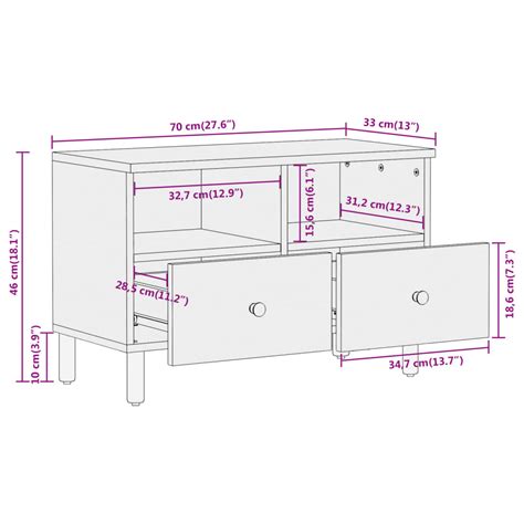 VidaXL Szafka Pod Telewizor 70x33x46 Cm Lite Drewno Akacjowe Sklep