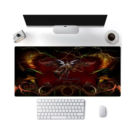 Mouse Pad Gamer Speed Extra Grande Dragão Borda Costurada