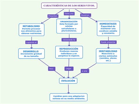 Caracter Sticas De Los Seres Vivos Mind Map