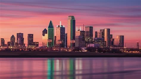 Premium Photo Capturing The Dallas Skyline At Dusk Urban Elegance