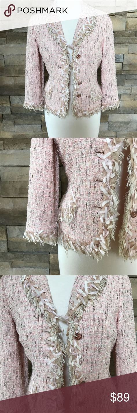 Pink Boucle Style Jacket Boucle Clothes Design Boucle Jacket