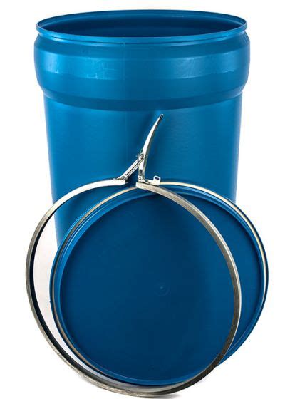 Gallon Plastic Drum Open Head Un Rated Bolt Fittings Blue