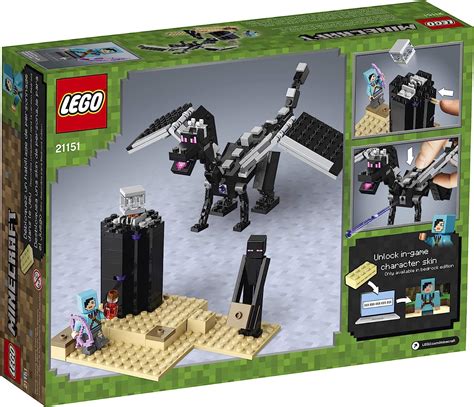 Buy Lego Minecraft The End Battle 21151 Ender Dragon Building Kit Includes Dragon Slayer And