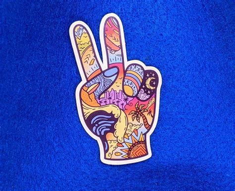 Abstract Outdoorsy Peace Sign Sticker Abstract Sticker Outdoors