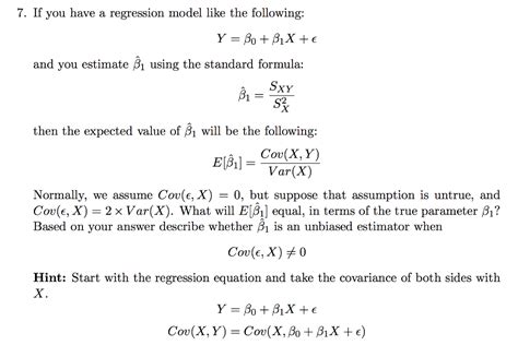 Solved 7 If You Have A Regression Model Like The Following