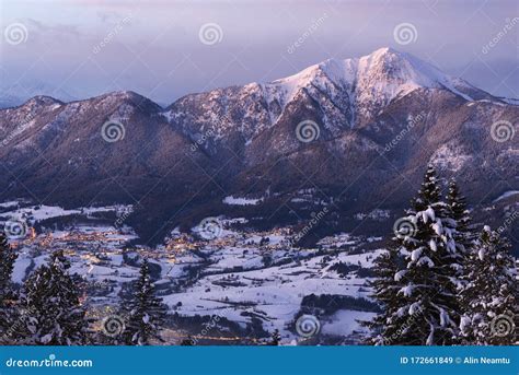 Cavalese panorama stock image. Image of alps, winter - 172661849