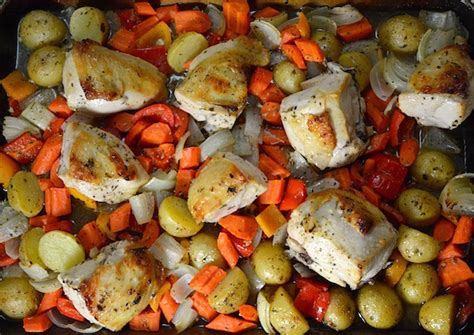 Easy Lemon Garlic Roasted Chicken And Vegetables