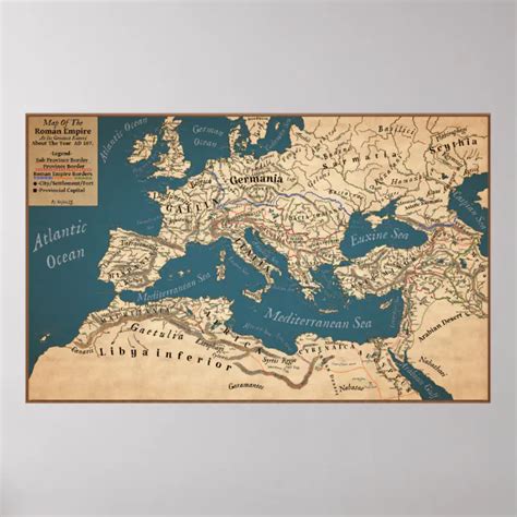 Map Of The Roman Empire At Its Greatest Extent Poster Zazzle