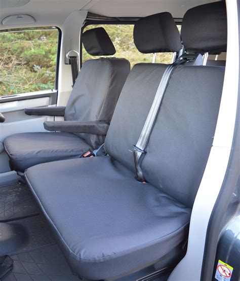 Vw Transporter T5 Genuine Fit Waterproof Heavy Duty Tailored Seat Covers Black Ebay