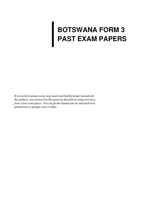 Bgcse Past Paper Botswana Form ≡ Fill Out Printable Pdf Forms Online