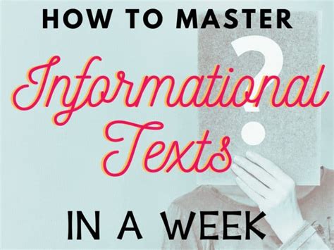 Mastering Informational Text: 5 Lessons for Educators and Students 