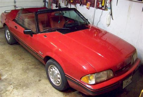 Scarlet Red 1988 Ford Mustang Convertible