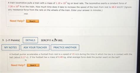 Solved A Train Locomotive Pulls A Train With A Mass Of Chegg